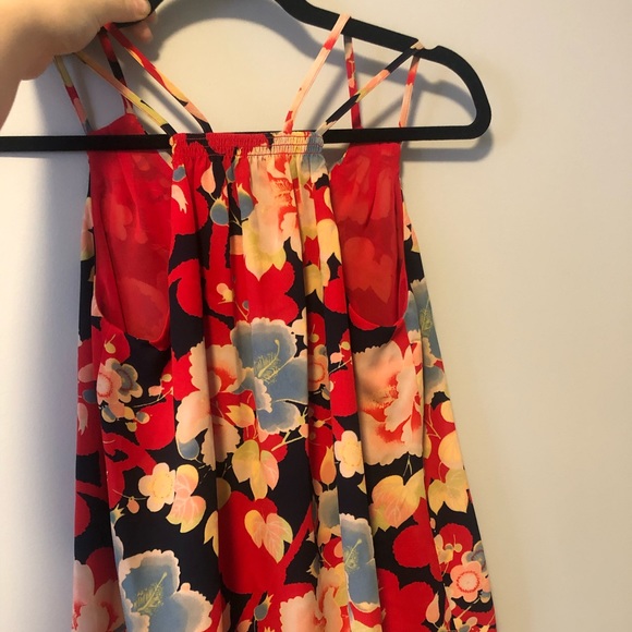 Flowy Red Floral Loft Tank Top - Picture 2 of 5
